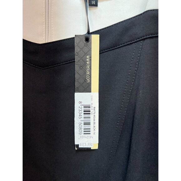 Renuar Womens Tank Midi Dress Sleeveless Stretch Size 14 Black White Back Zipper - Picture 4 of 12